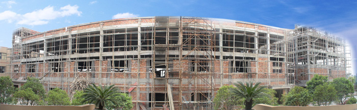 公司新生產(chǎn)車間,新宿舍樓及配套設(shè)施建設(shè)中